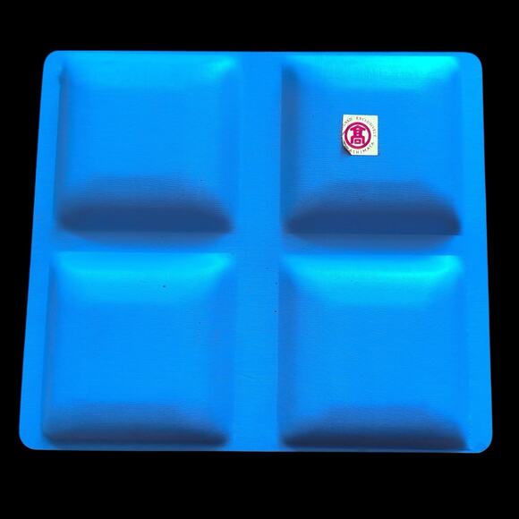 Vintage MCM Flower Power Japanese Takashima Lacquered Tray Blue Floral - Picture 2 of 12